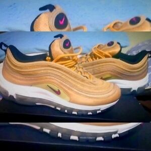 Nike Air Max 97 Gold White Metallic Sneakers